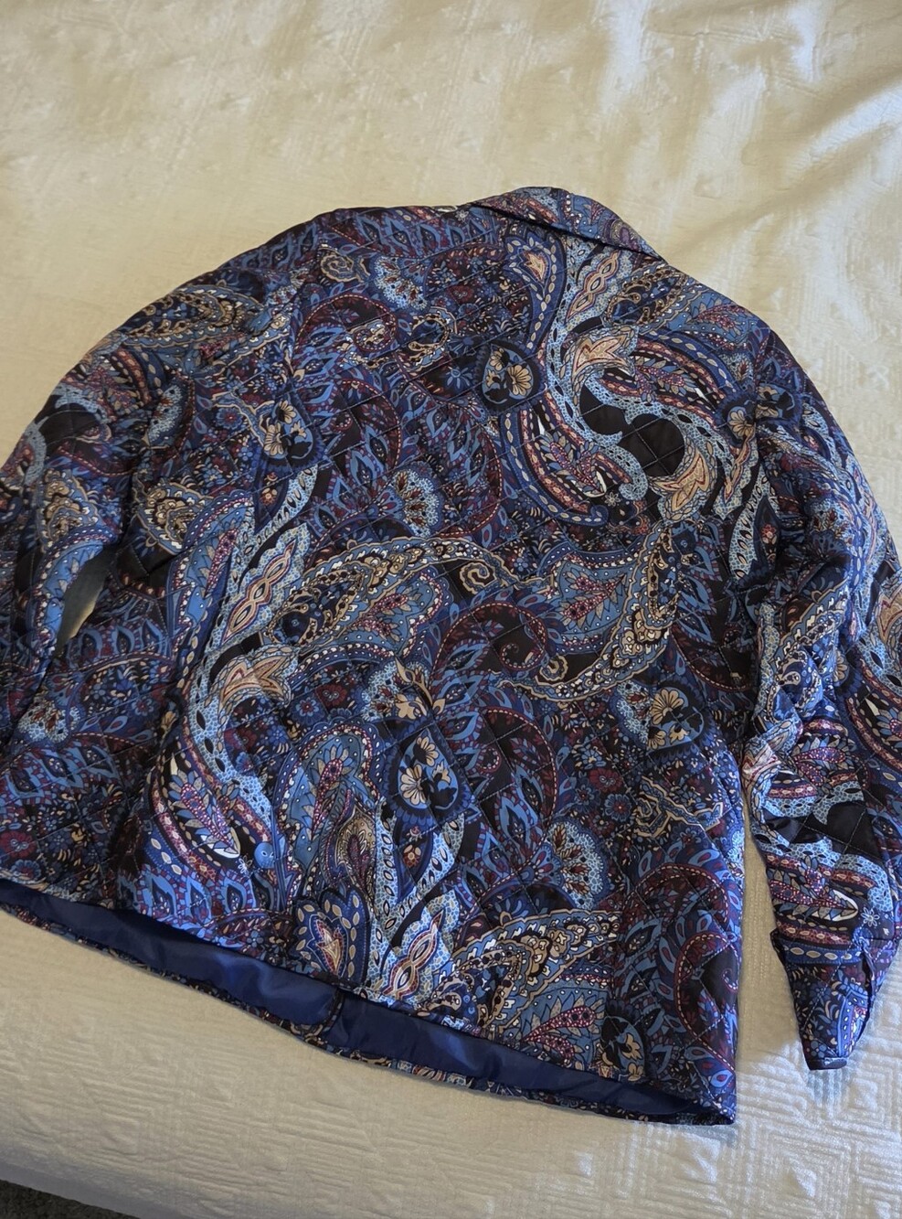 Jones New York Signature Quilted Paisley Jacket, Size Large - Picture 5 of 10